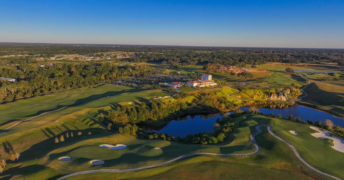 Golf Course Aerial Vista Clubhouse